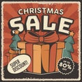 Retro Classic Vintage Christmas Sale Discount Poster
