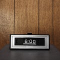 Retro clock set for 6:00. Royalty Free Stock Photo