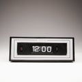 Retro clock showing 12:00. Royalty Free Stock Photo