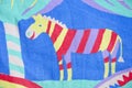 Retro cloth with painted zebra background