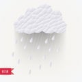 Retro cloud with rain symbol hipster background made of triangle