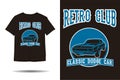 Retro club classic dodge car silhouette t shirt design