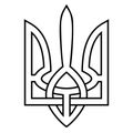 Retro coat arms Ukraine trident great design for any purposes. Icon pattern. Elegant art