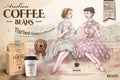 Retro coffee beans ads Royalty Free Stock Photo