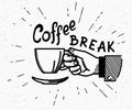 Retro coffee break crafted illustration