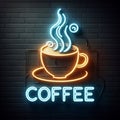 Retro coffee neon sign Illustration