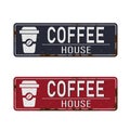 Retro Coffee Sign. Coffee House on a white background Royalty Free Stock Photo