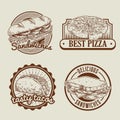 Retro collection of fast food badge