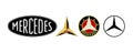 Retro collection of Mercedes Benz car logos