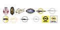 Retro collection of Opel car logos