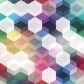 Retro colored hexagonal seamless pattern