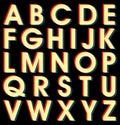 Retro Colorful Alphabet Set - Illustration