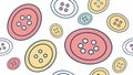 Retro Colorful Buttons Decorative Seamless Pattern, vector design Generative AI Royalty Free Stock Photo