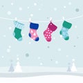 Retro colorful Christmas Stockings collection