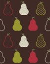 Retro colorful pears pattern Royalty Free Stock Photo