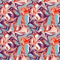 Retro colorful Seamless abstract marble pattern illustration in vector, Liquid marble vintage mood