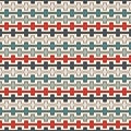 Retro colors seamless pattern with battlement curved lines. Repeated geometric figures wallpaper. Modern surface. Royalty Free Stock Photo