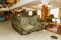 Retro combat armored vehicle exhibit military history Museum, Ekaterinburg, Russia, 05.03.2016 year