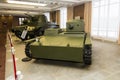 Retro combat armored vehicle exhibit military history Museum, Ekaterinburg, Russia, 05.03.2016 year