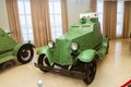 Retro combat armored vehicle exhibit military history Museum, Ekaterinburg, Russia, 05.03.2016 year