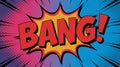 Retro Comic Bang Text Symbol in Vibrant Pop Art Style Royalty Free Stock Photo