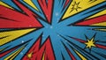 Retro comic book explosion background with halftone dots and starbursts Royalty Free Stock Photo