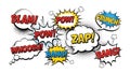 Retro Comic Book Sound Effects and Speech Bubbles Royalty Free Stock Photo