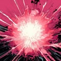 Retro Comic Book Style Pink Supernova Explosion