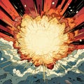 Retro Comic Book Style Supernova Explosion Art