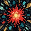 Retro Comic Book Style Supernova Explosion Artwork