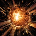 Retro Comic Book Style Supernova Explosion With Realistic Depiction Of Light