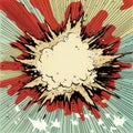 Retro Comic Explosion Print In Beige Pop Art Style
