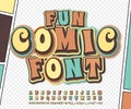 Retro comic font, alphabet. Comics book, pop art