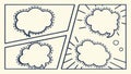 Retro Comic Panel. Blank Speech Bubbles for Custom Text, Vector Design Generative AI Royalty Free Stock Photo