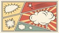 Retro Comic Panel Layout with Speech Bubbles & Burst, vector design Generative AI Royalty Free Stock Photo