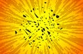 Retro comic rays yellow dots background. Vector illustration in pop art retro style Royalty Free Stock Photo