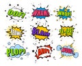 Retro comic speech bubble set with template phrase Royalty Free Stock Photo