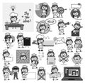 Retro Comic Waitress Character - Set of Concepts Vector illustrations