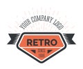 Retro company vintage style logo template in orange color