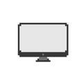 Retro computer display in pixel style. Royalty Free Stock Photo