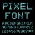Retro computer font. Old PC alphabet. Royalty Free Stock Photo