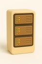 Retro computer server rack with three hard drives and status lights Royalty Free Stock Photo