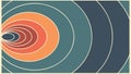 Retro concentric circles abstract design, modern graphic art element vector design Generative AI Royalty Free Stock Photo