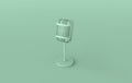 Retro concert or radio microphone realistic 3d render. Green mike on green background