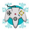 Retro console gamepad techno emblem