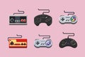 Retro Console Gamepads in Pixelart Style