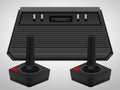 Retro console and joysticks