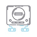 retro console line icon, outline symbol, vector illustration, concept sign Royalty Free Stock Photo