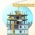 Retro construction cartoon