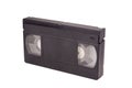 Consumer-level analog video recording tape cassette of VHS standard, isolated Royalty Free Stock Photo